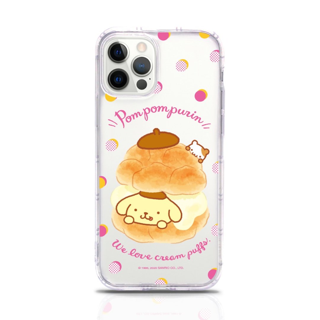 【Hong Man】三丽鸥 iPhone 12 吊绳空压手机壳套组 布丁狗 泡芙 - 手机壳/手机套 - 塑料 透明