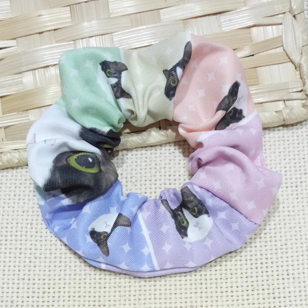 彩虹星芒-大肠发圈_猫咪_马尾发带 - 发饰 - 聚酯纤维 