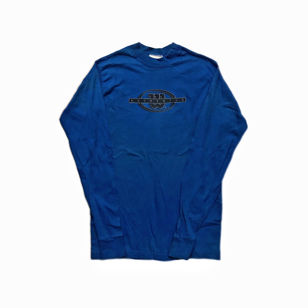 Vintage Long Sleeve T-shirt 美式英文字母薄长袖 - 女装上衣 - 棉 蓝色