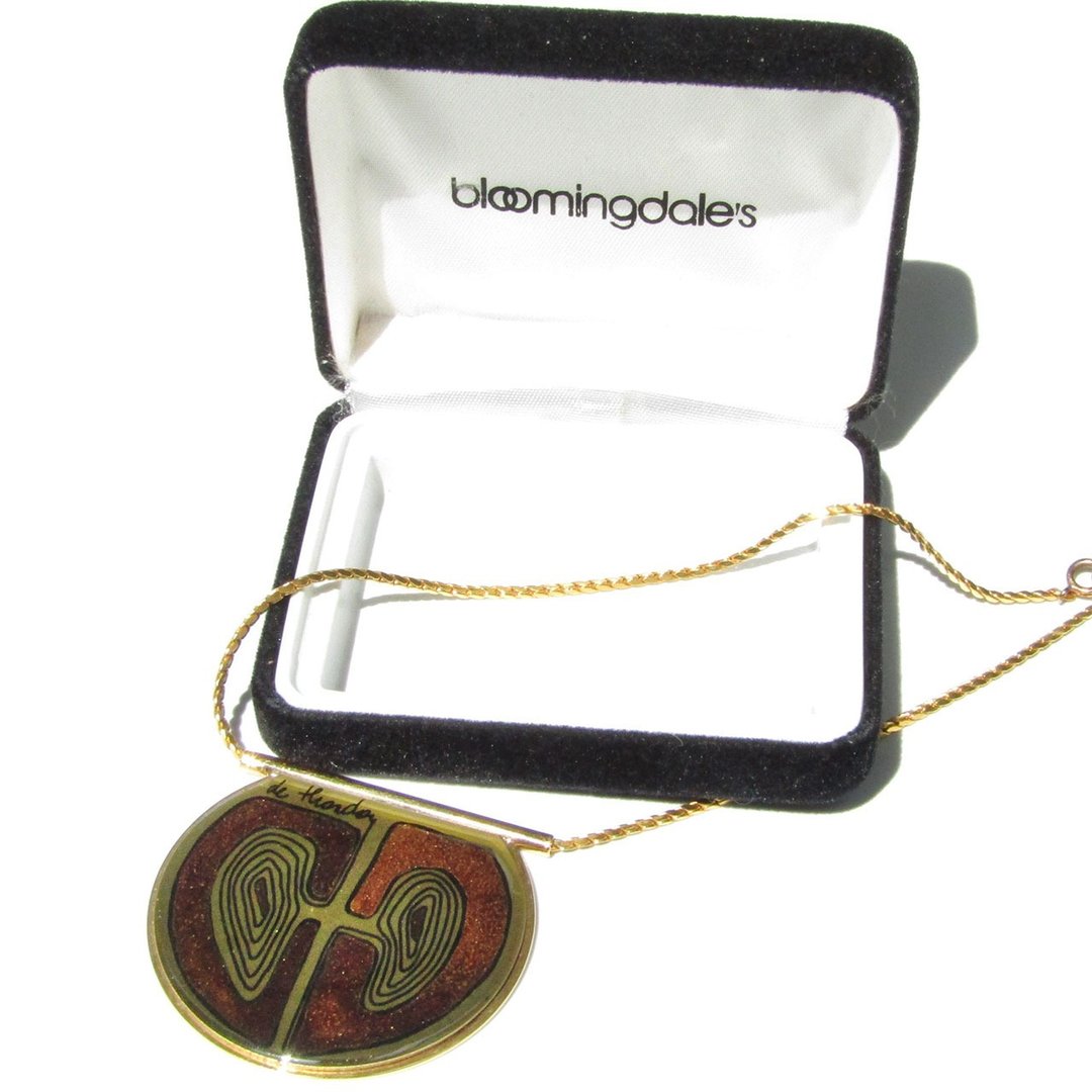 USA Vintage enamel modern design necklace - 项链 - 其他金属 金色