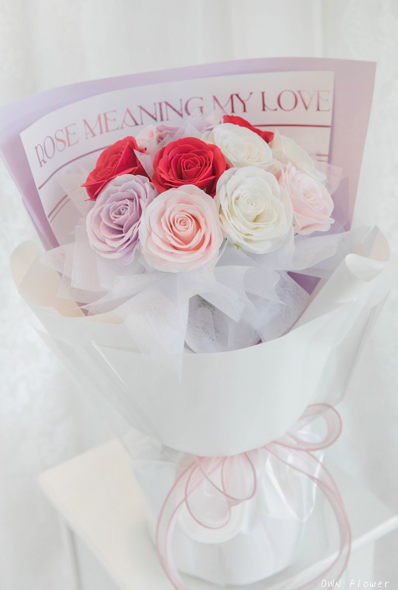 缤纷玫瑰花束/香皂花束/生日花束/情人节花束/告白花束/永生花束 - 干燥花/捧花 - 其他材质 多色