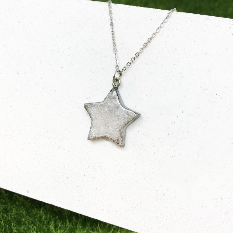【仿银】-五星项链 - 项链 - 陶 银色
