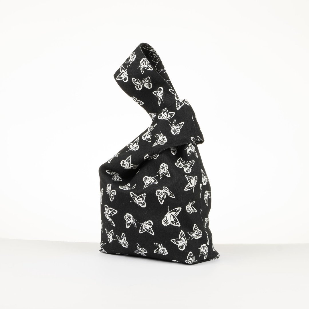 日式手腕包 结袋 (厚棉布) - 手提包/手提袋 - 棉．麻 黑色