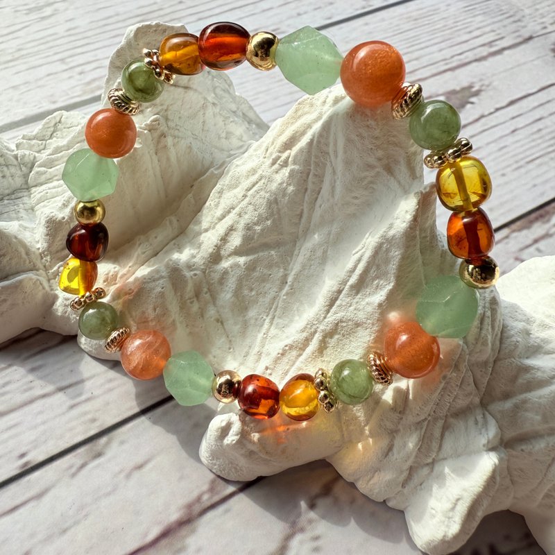 清明上河图 琥珀 翡翠 礼物 手串 - 手链/手环 - 玉石 绿色