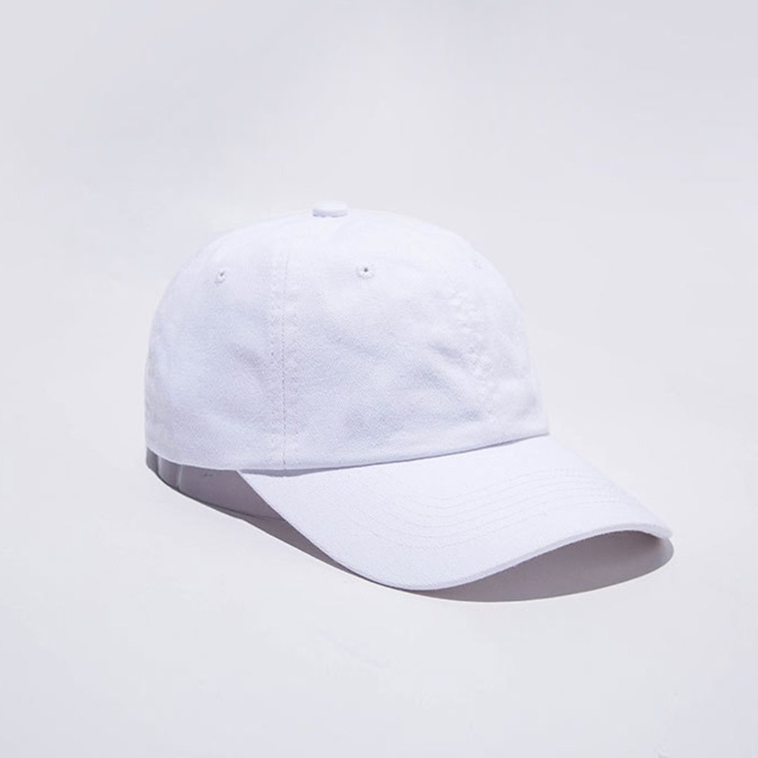 纯色水洗休闲帽 白色 - 定制化M8366-6 - 帽子 - 棉 白色