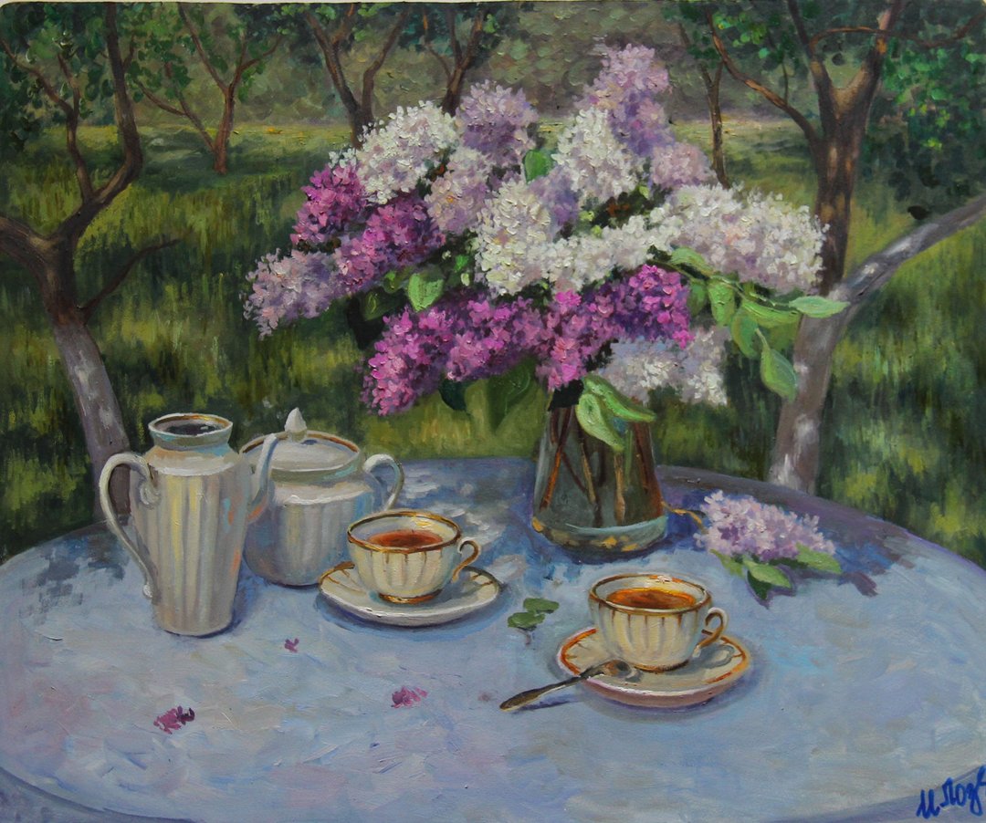 Floral Still Life Painting Original Art FLowers Bouquet Wall Art Lilac Artwork - 墙贴/壁贴 - 其他材质 多色