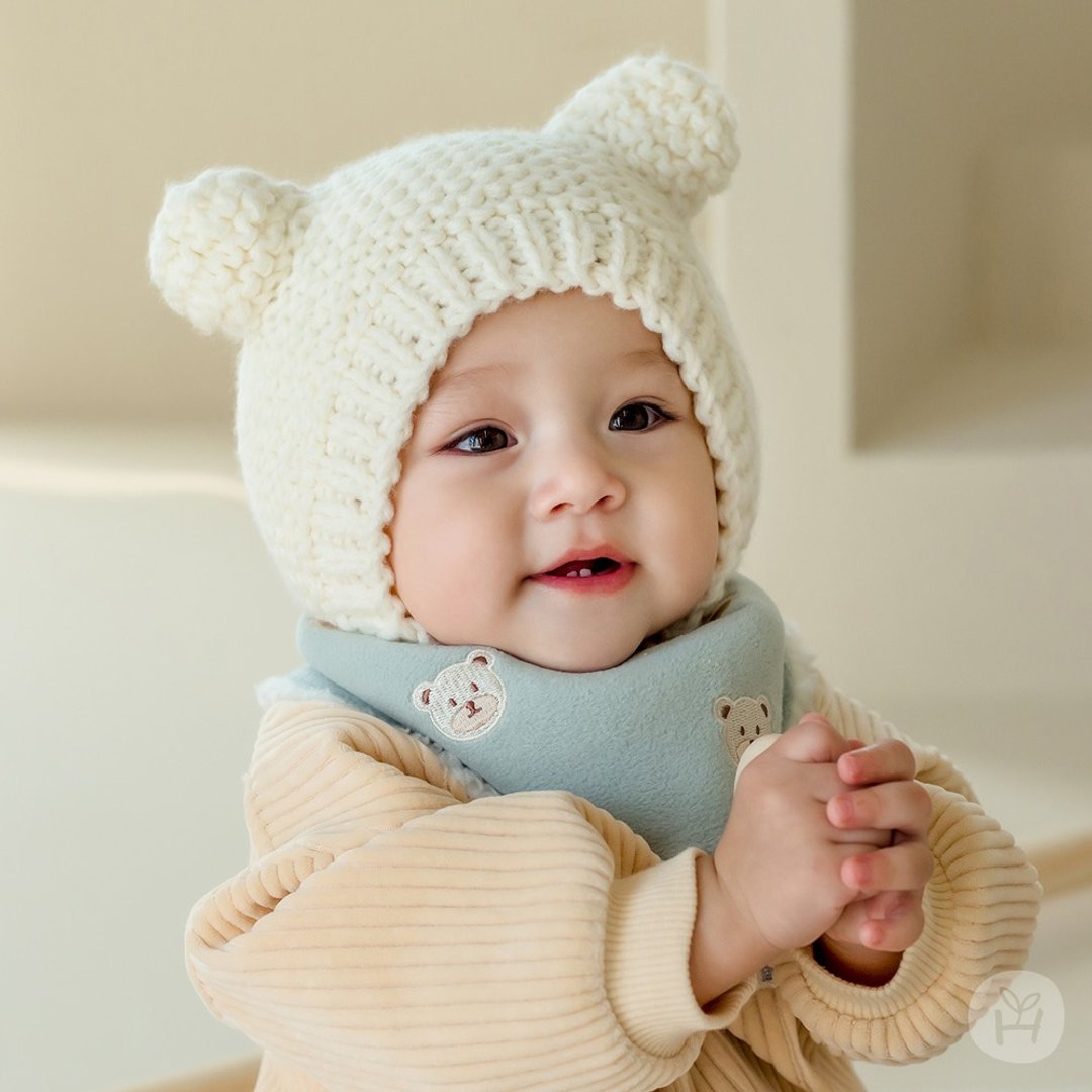 Happy Prince 韩国制 Bearbi薄荷绿雪绒内里婴儿童围兜 - 围嘴/口水巾 - 聚酯纤维 绿色