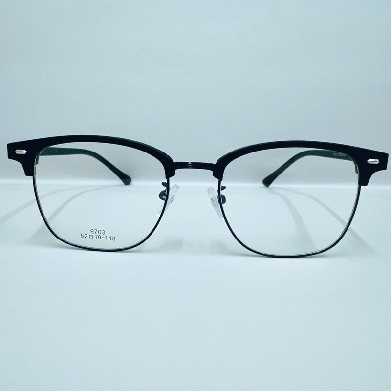 站内最高等级UV420滤蓝光0度眼镜│眉架合金个性修脸系列9703-C39 - 眼镜/眼镜框 - 其他金属 黑色