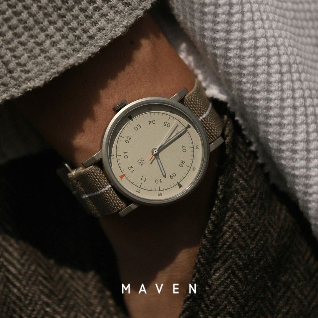 【5色可选】MAVEN MUS系列 40mm男表 日系工装风简约设计 - 男表/中性表 - 不锈钢 卡其色