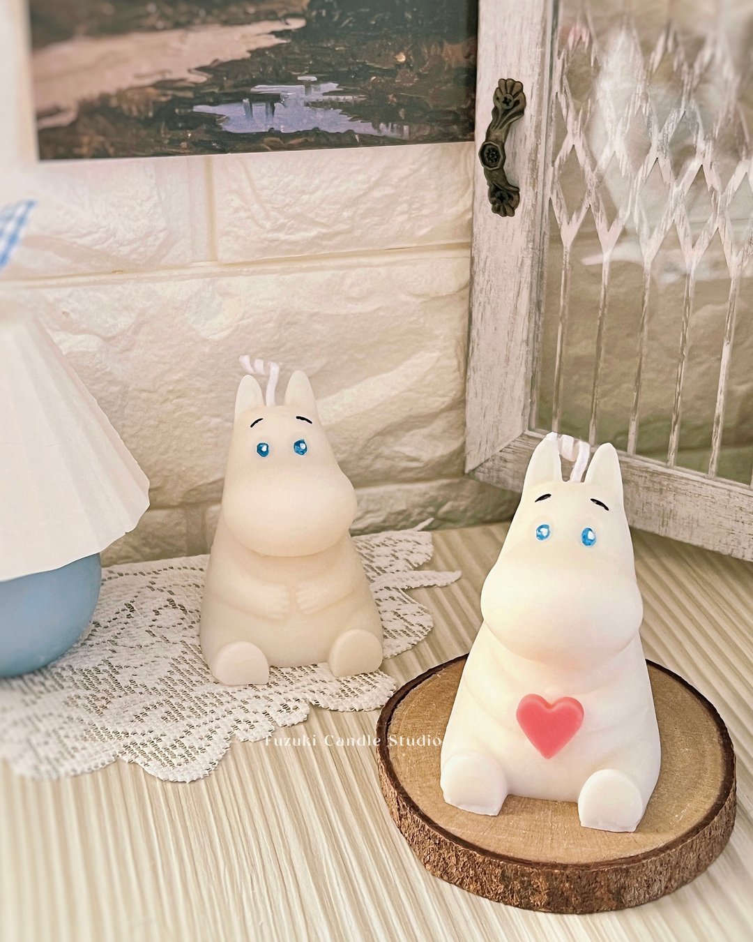 噜噜米造型蜡烛 Moomin手工香氛蜡烛 - 蜡烛/烛台 - 蜡 白色
