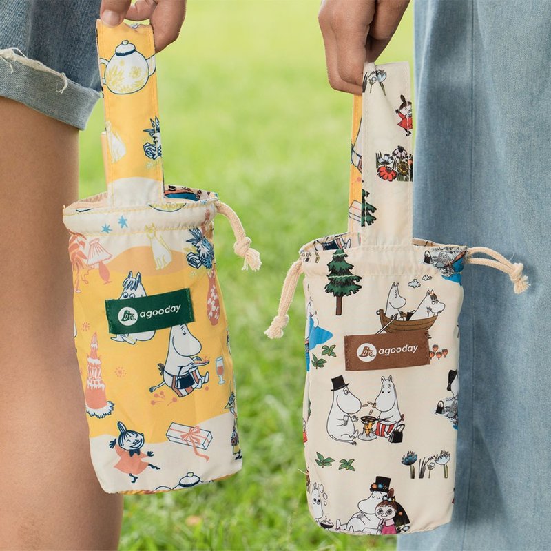 【Pinkoi x Moomin】好日子双色饮料提袋-Moomin派对时光 - 随行杯提袋/水壶袋 - 其他材质 黄色
