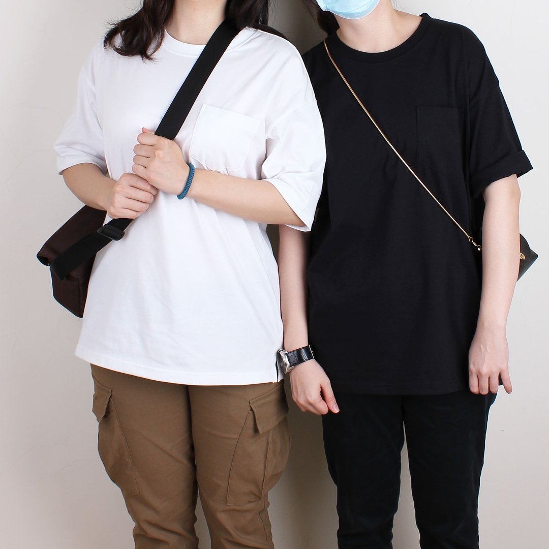 【Oversize】落肩重磅素色短T  男上衣/女T恤/T-Shirt/中性T - 女装 T 恤 - 棉 白色