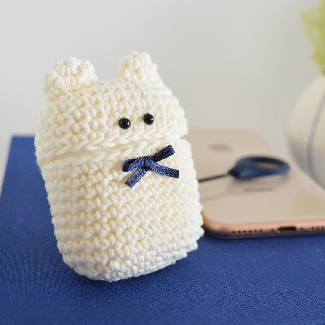 AirPods Case　北极熊/白熊 - 耳机收纳 - 棉 白色