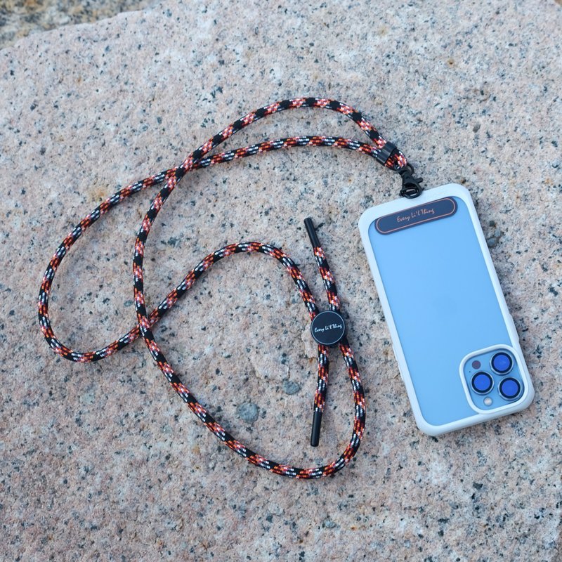 易调式7mm十字纹手机挂绳 - 椒红/黑白 - 手机配件 - 其他材质 红色