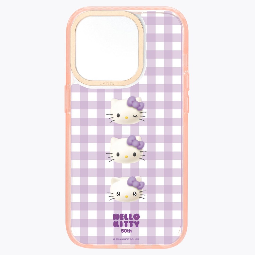 HelloKitty 50周年－野餐趣(紫) 透粉框 iPhone 14 13 - 手机壳/手机套 - 环保材料 紫色