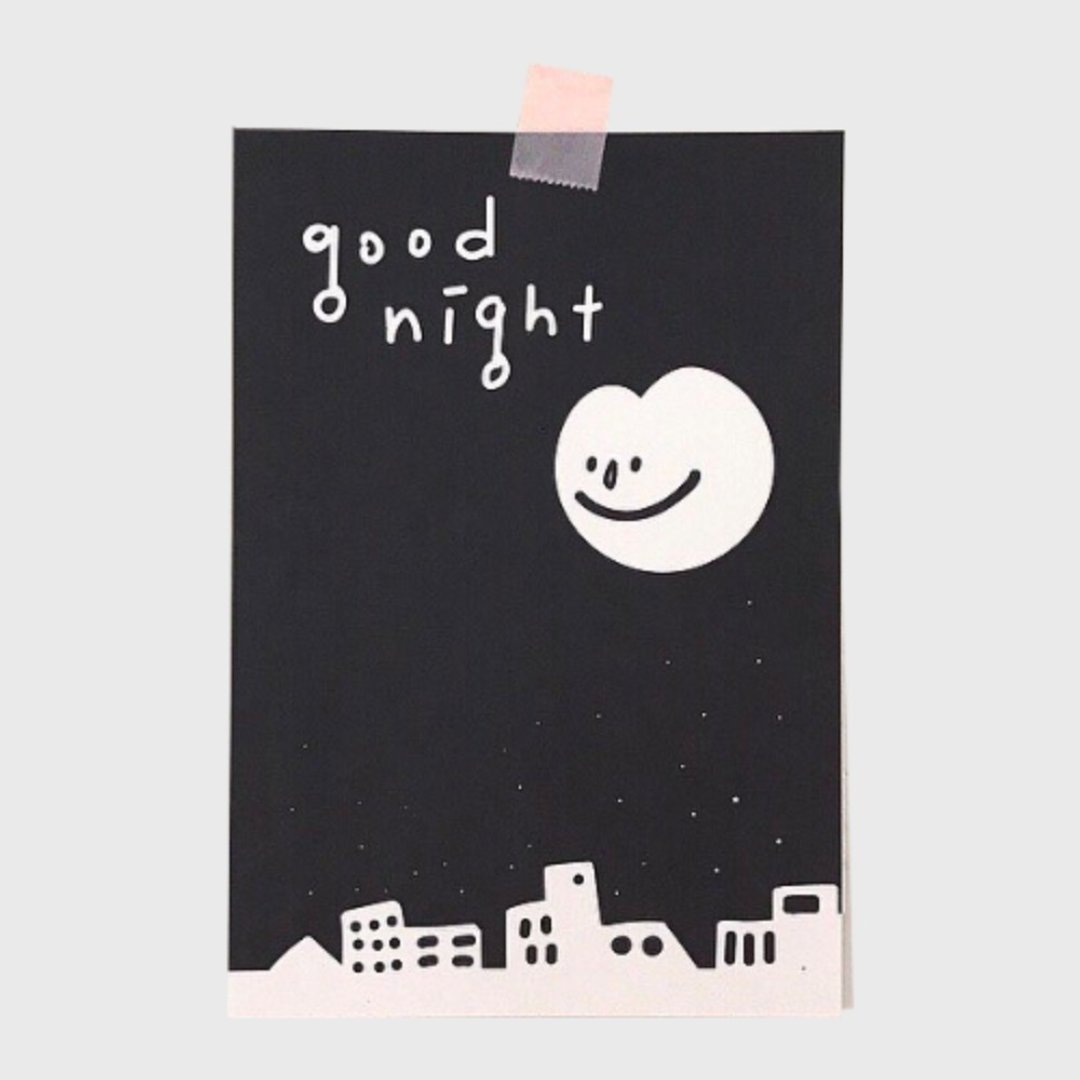 韩国文创品牌 SASIM good night 插画明信片 - 卡片/明信片 - 纸 