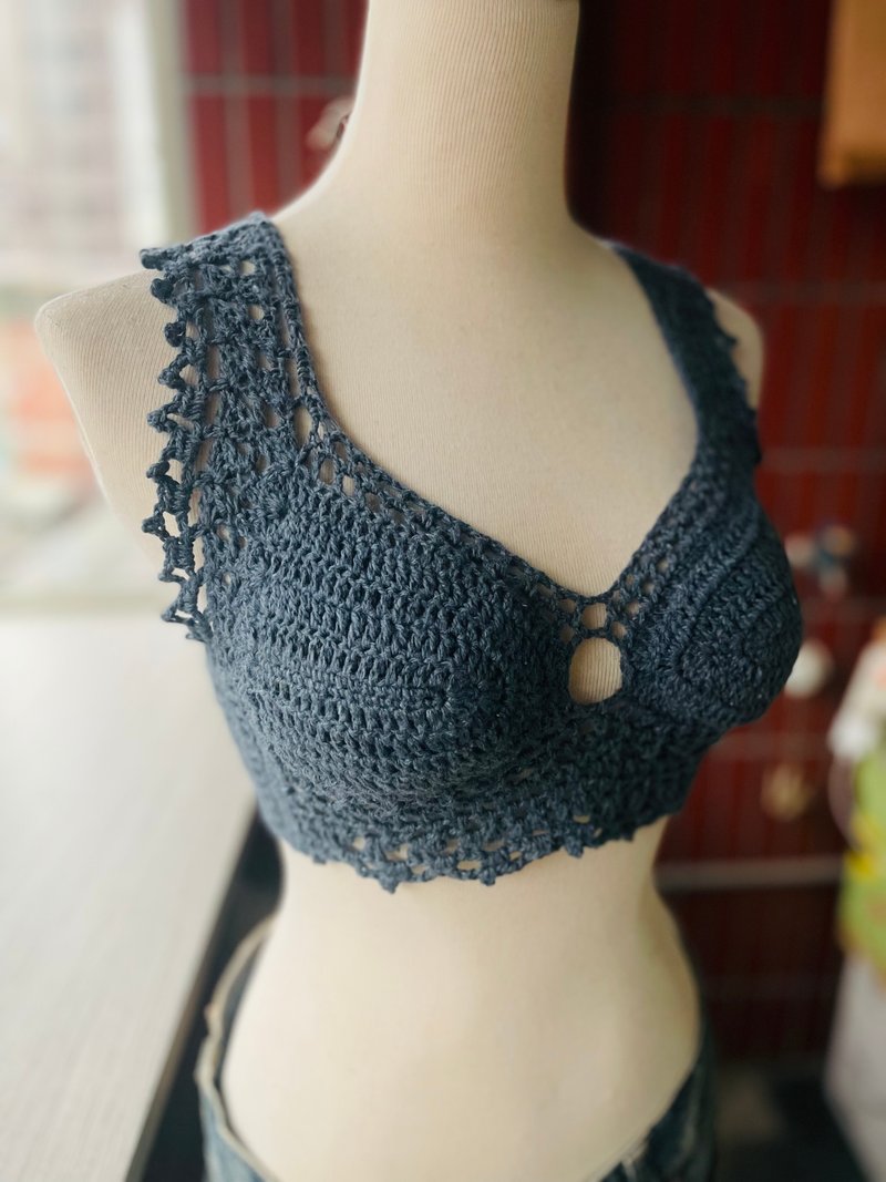 革物制织丨订制款_手织比基尼马甲款_单宁棉/亚麻棉系列 - 女装背心 - 棉．麻 