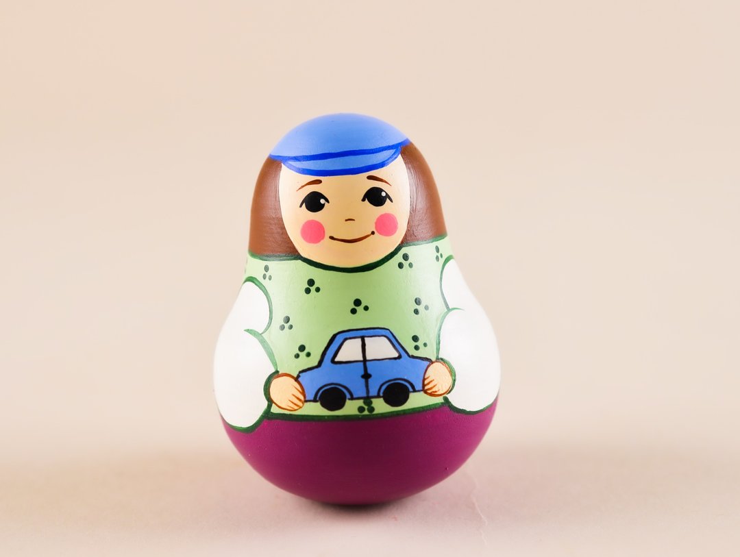 Wooden toys Musical roly-poly toy for boys - 玩具/玩偶 - 木头 绿色