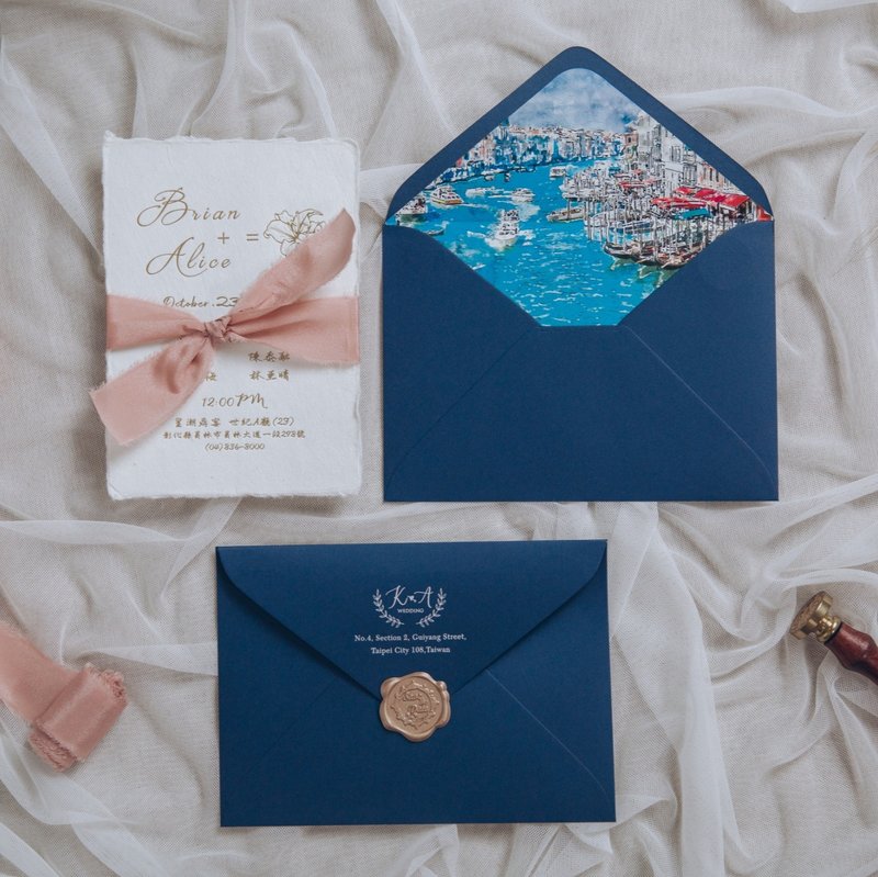 复古手抄喜帖 ER - 喜帖 - 纸 白色