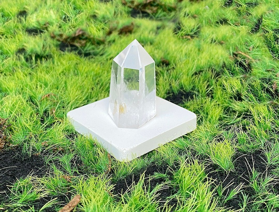 天然冰透白水晶共生黄胶花 水晶柱 招财 开运 净化 风水 办公室 - 摆饰 - 水晶 多色