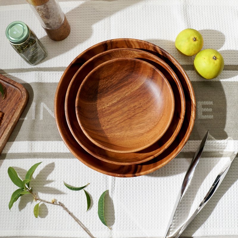 原木深盘 - 盘子/餐盘/盘架 - 木头 