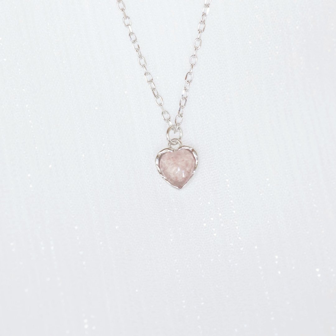 草莓晶925纯银融心melting heart项链 - 项链 - 水晶 银色