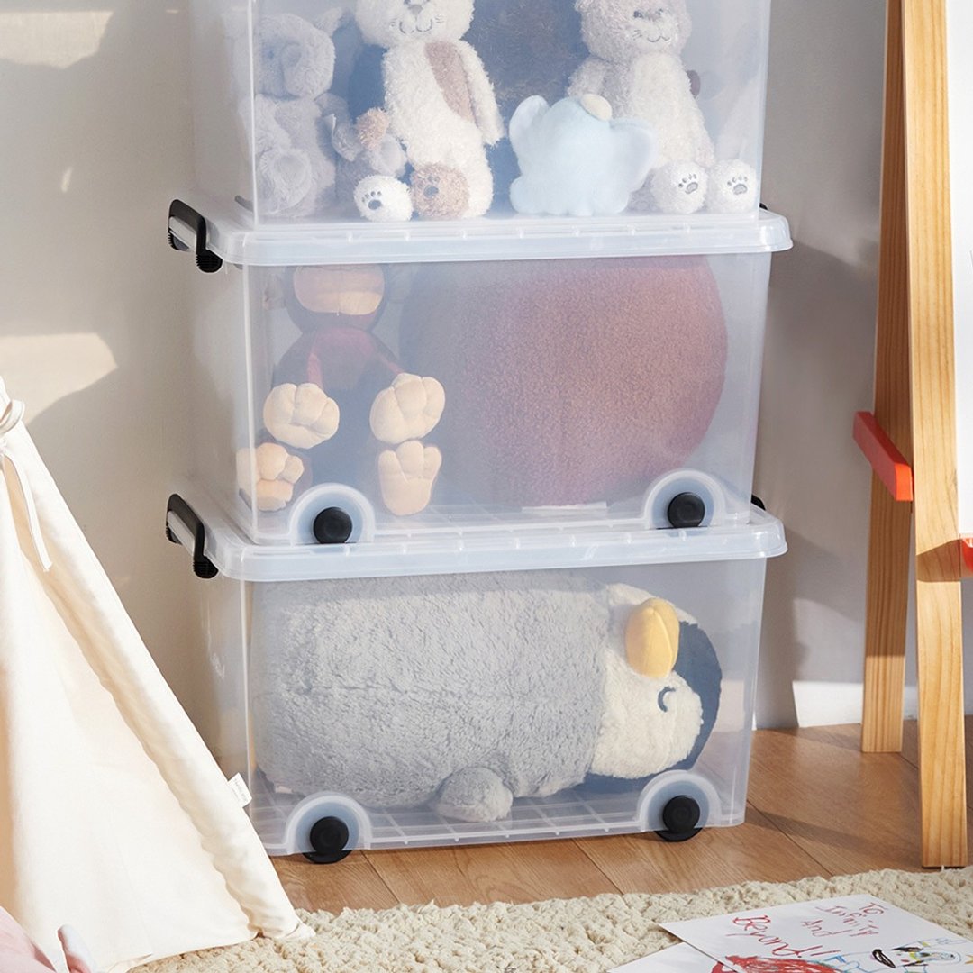日本天马 ROX系列透明滑轮整理箱-61L-3入 - 收纳用品 - 塑料 透明
