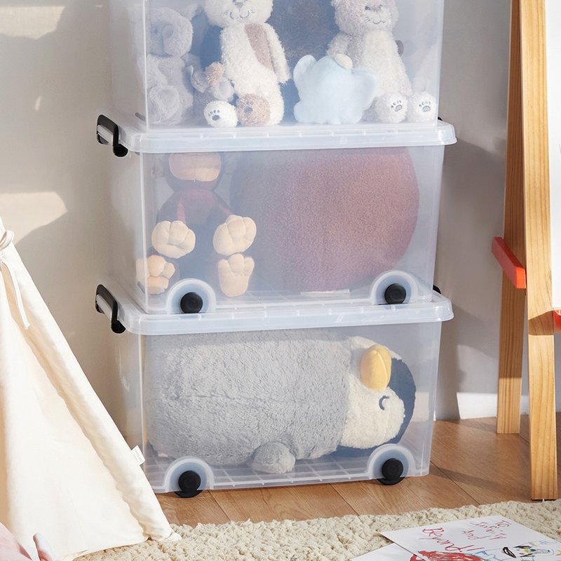 日本天马 ROX系列透明滑轮整理箱-61L-3入 - 收纳用品 - 塑料 透明