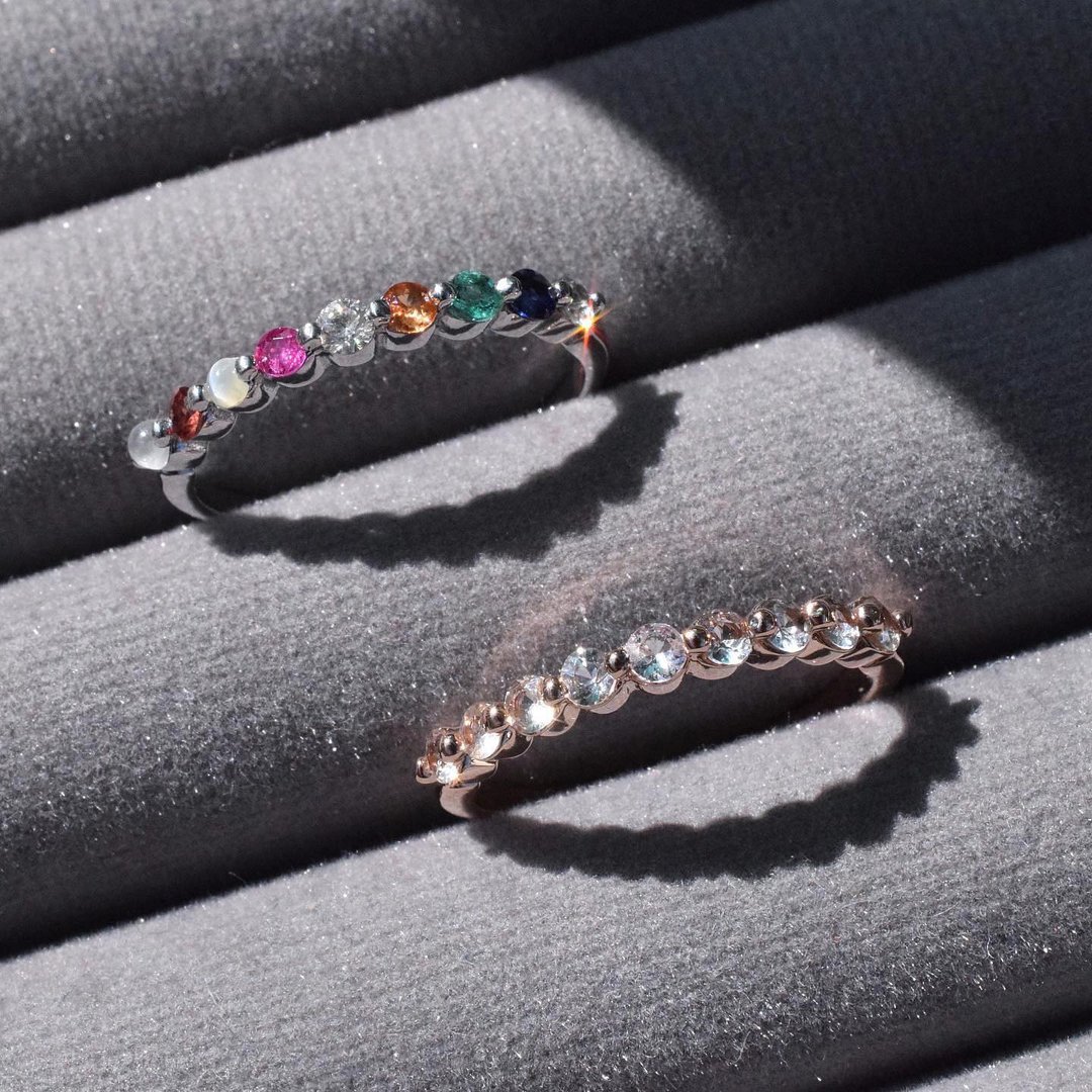 Noppakao gemstone ring #minimNoppakao - 戒指 - 纯银 