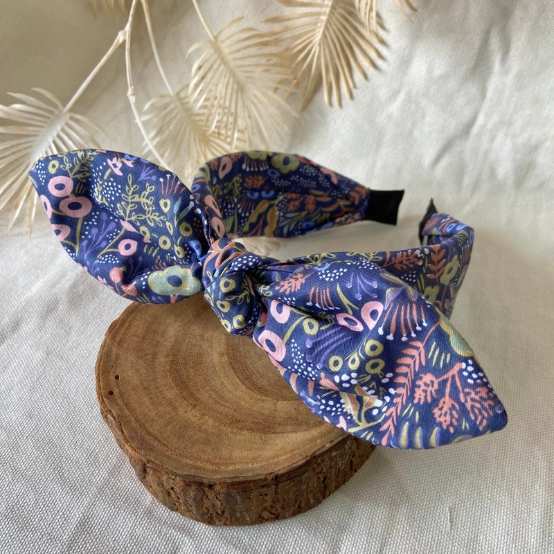 发箍/兔耳发箍/夏夜的花丛 - 发带/发箍 - 棉．麻 多色