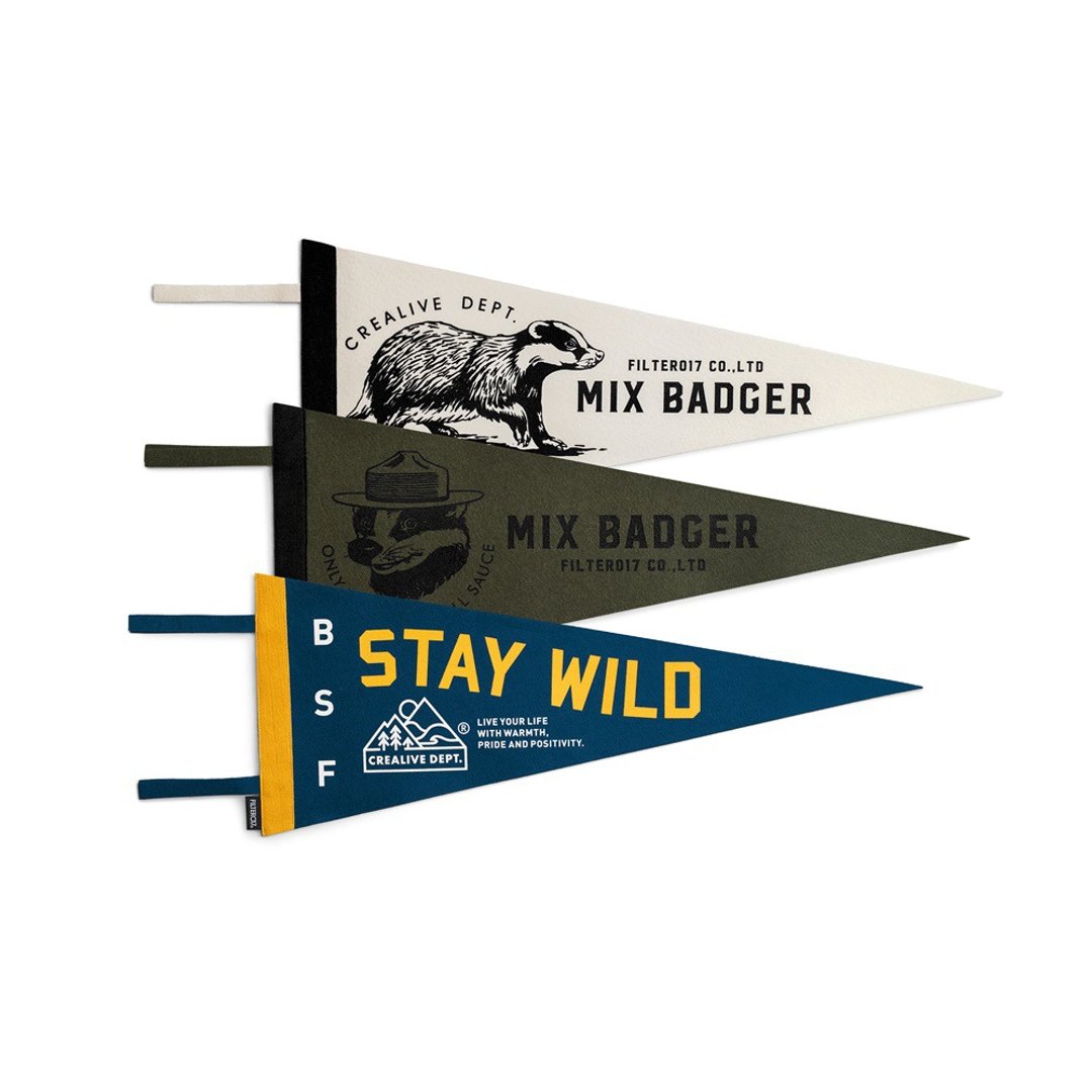Filter017 Mountain Peak Logo / Mix Badger Pennant 装饰三角旗 - 摆饰 - 棉 
