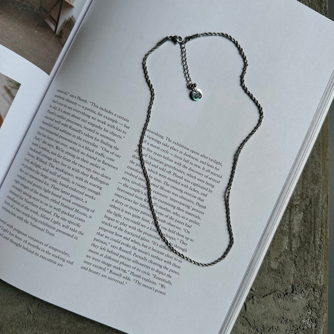 TWIST CHAIN SURGICAL STAINLESS NECKLACE / 扭绳链医疗级钛钢项 - 项链 - 不锈钢 银色