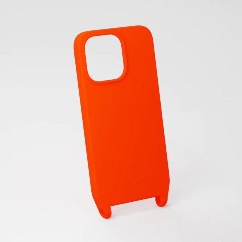 XOUXOU / FARBE挂绳款手机壳-霓虹橘Neon Orange - 手机壳/手机套 - 硅胶 橘色