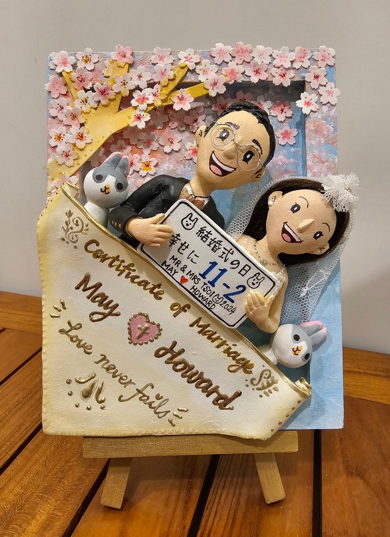 定制化 新婚纪念日 黏土摆设(请先与设计师沟通后下单) - 订制画像 - 粘土 