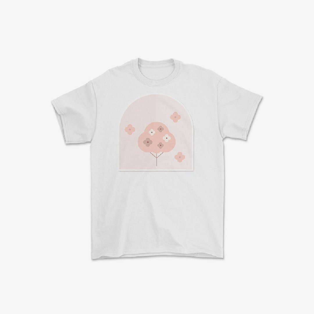 PSHK 纯棉短袖白色T Shirt T恤 男女同款 日本系列 (樱花) - 女装 T 恤 - 羊毛 白色