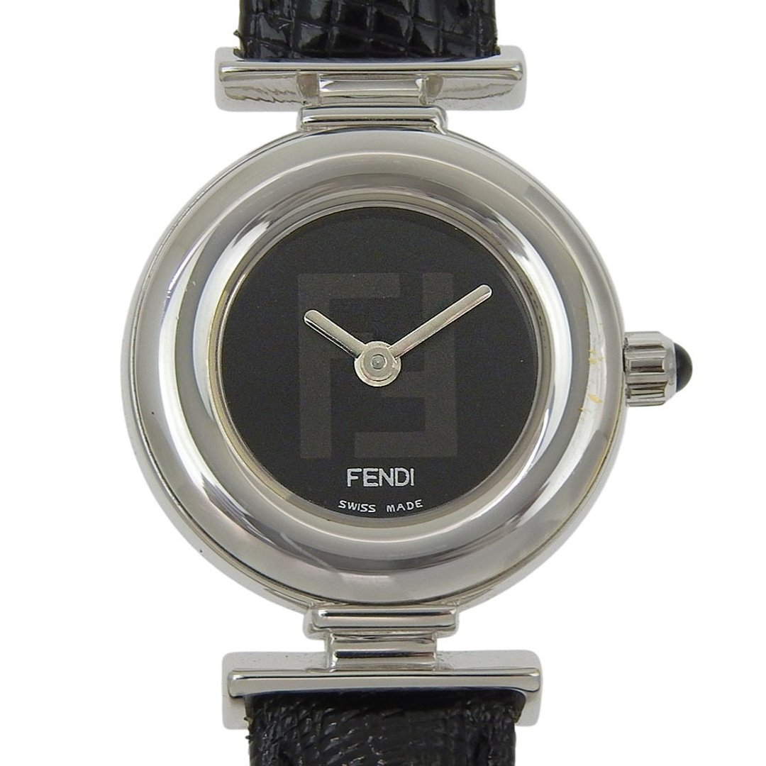 【日本直送】芬迪 FENDI 手表 320L 不锈钢 x 皮革 石英 指针式显示 黑表盘 женская【二手品】 - 女表 - 不锈钢 黑色