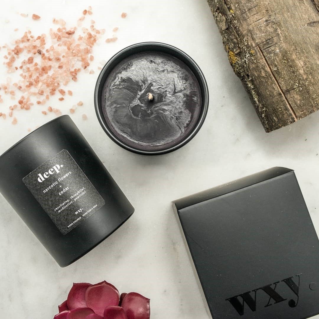 【英国 wxy】经典黑蜡烛-deep.安眠花 & 雪松 /200g - 蜡烛/烛台 - 玻璃 黑色