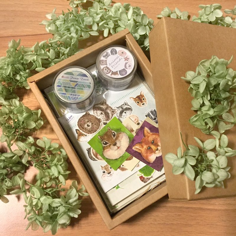 森林好朋友礼物盒  | - 贴纸 - 纸 咖啡色