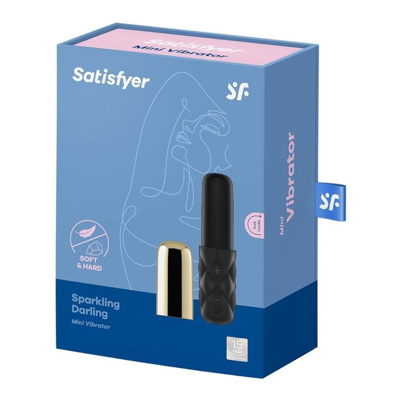 Mini 极强震力小型震棒 - Sparkling Darling 金色 - 情趣用品 - 硅胶 黑色