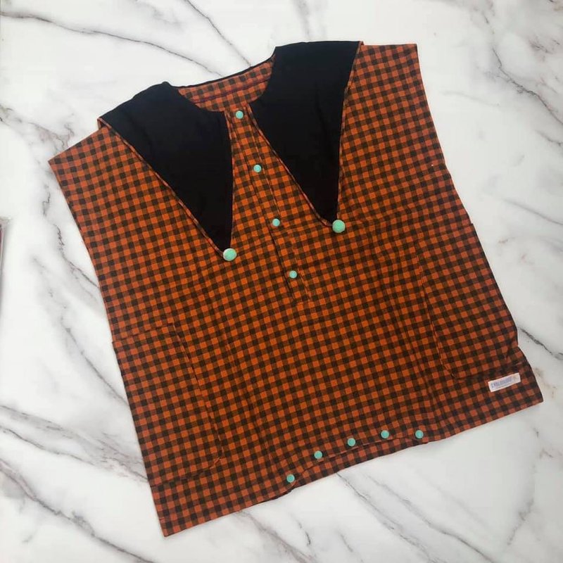 CHILDHOOD 柴虎 万圣节南瓜派—飞鼠海军领超大口袋连身衣 - 包屁衣/连体衣 - 棉．麻 