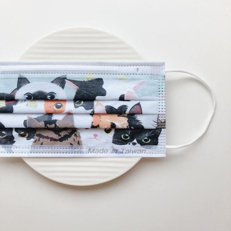 【无藏X猫设catscomtw】乳牛猫/医疗口罩/5入装/10入盒/50入盒 - 口罩 - 其他材质 多色