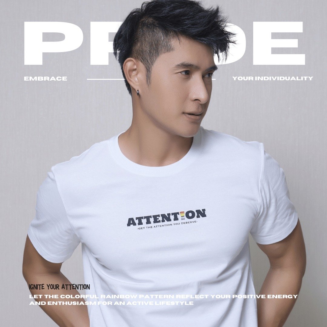AttentionWear精梳棉重磅T-shirt 彩虹限定款【白色】│ATTENTION - 男装上衣/T 恤 - 棉 白色