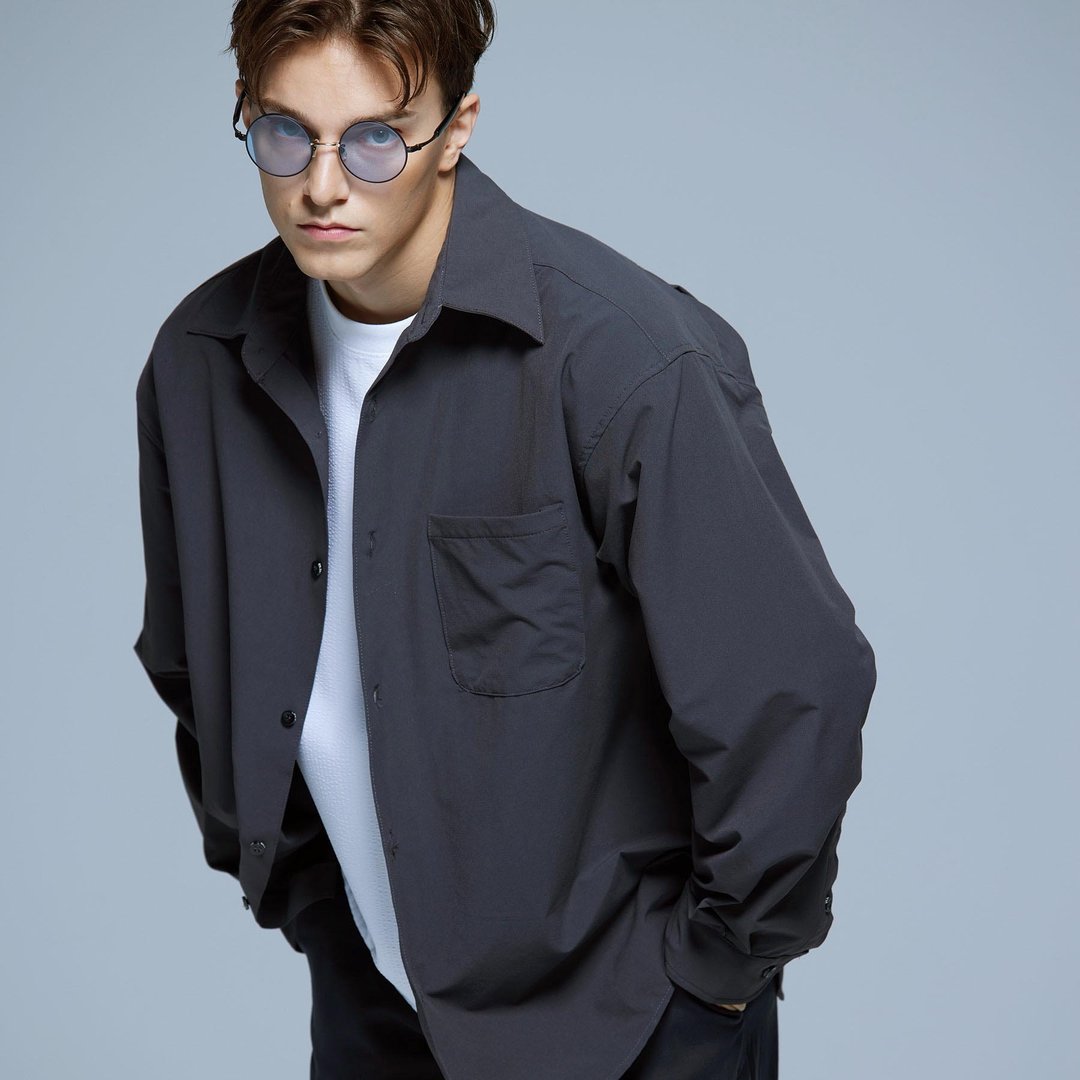Stone As Relax Fit Shirt With Lycra / 抗皱衬衫 - 男装衬衫 - 棉 