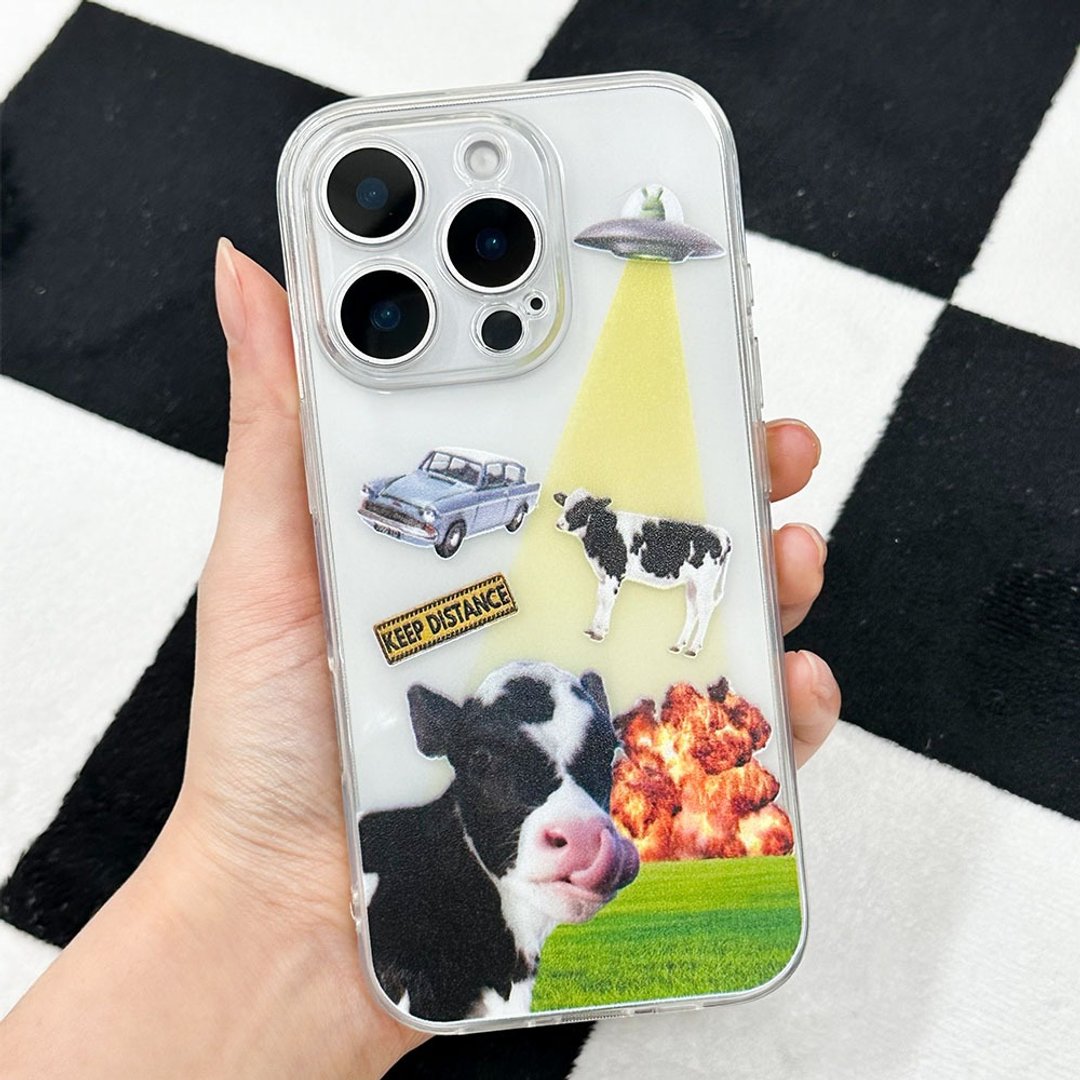 iPhone 16/15/14/13/12/11/XS/XR/7/8/SE2/SE3 UFO 透明手机壳 - 手机壳/手机套 - 塑料 多色