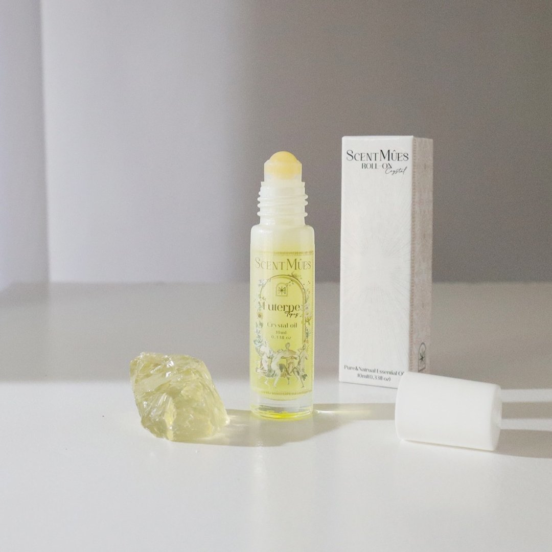 Euterpe 黄玉植萃能量油/10ml 滚珠 天然水晶 丰盛&开创力 财富之石 - 香薰/精油/线香 - 水晶 黄色