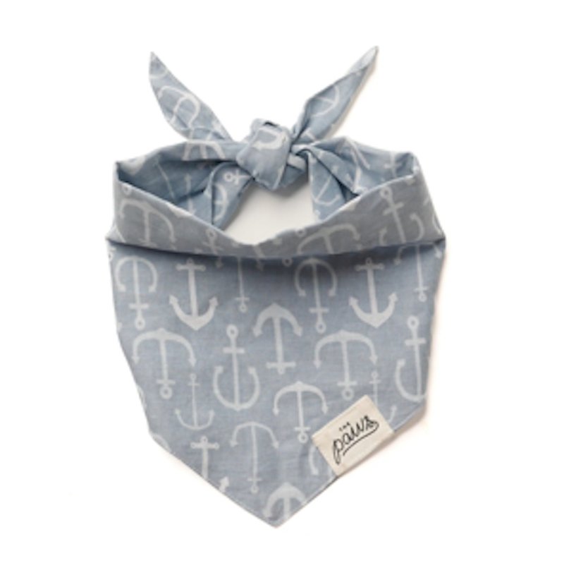 售完不补 THE PAWS 手工宠物领巾 Cape Charles - 船锚 - 项圈/牵绳 - 棉．麻 红色