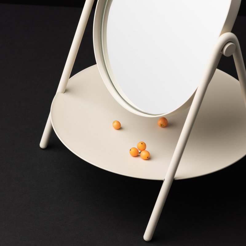 Elli Mirror 金属框架可翻转化妆镜 白色 - 彩妆刷具/镜子/梳子 - 玻璃 白色