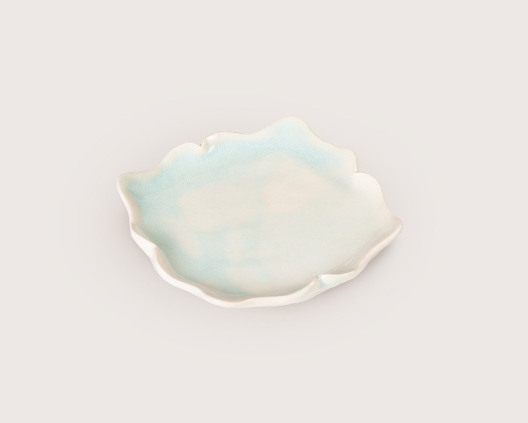 陶瓷 云花小盘 手捏陶盘 蓝绿 Ceramic Plate I 旧款 - 盘子/餐盘/盘架 - 陶 绿色