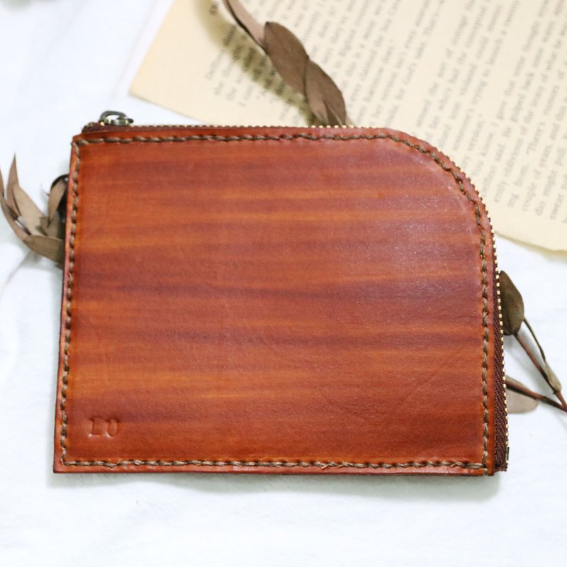 L型分层零钱包/皮革零钱包/皮革包课程/一人成团/新手友善/可刻字 - 皮件 - 真皮 