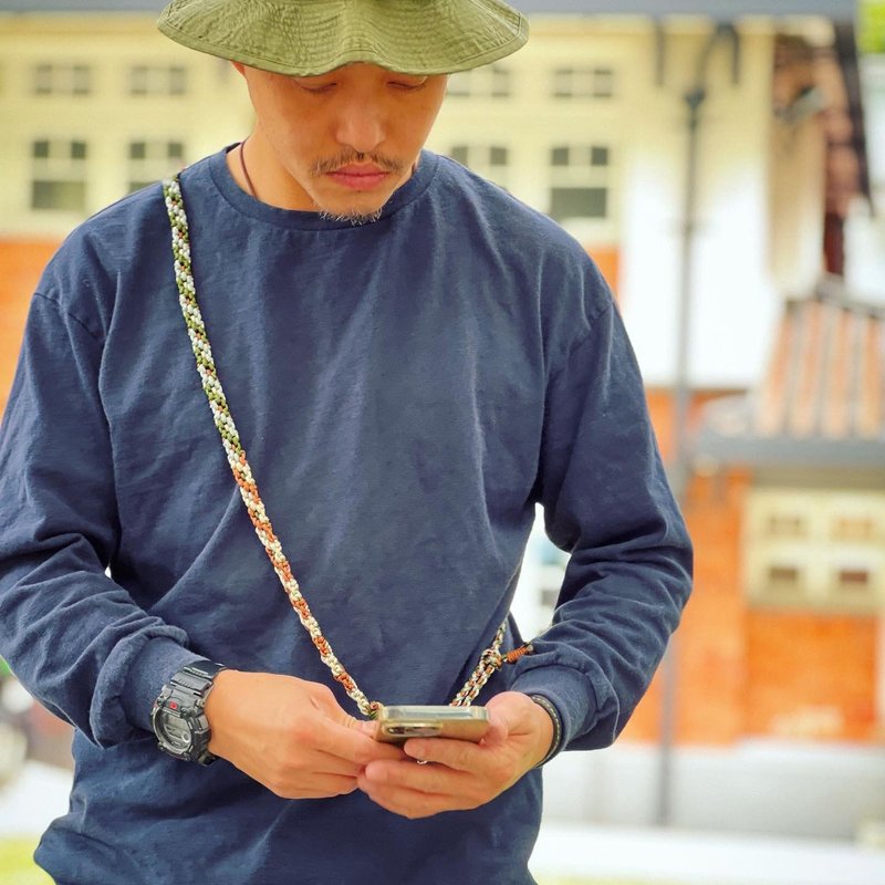 编织手机挂绳/电话绳/斜背带 | Outing Strap F | 树林 - 挂绳/吊绳 - 丝．绢 咖啡色